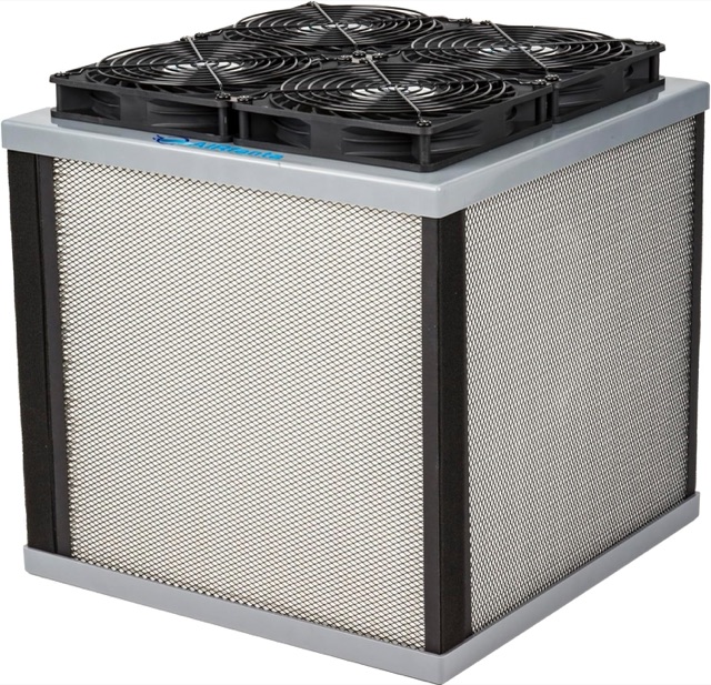 AirFanta 3Pro cube air purifier with four fans on top and filter panels on each side